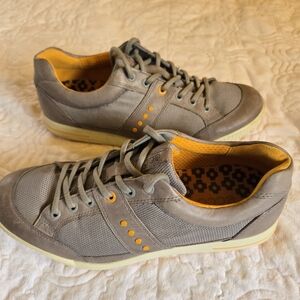 Ecco Men's Gray Golf Sneakers with Orange Accents Size 41 US 8- 8 1/2